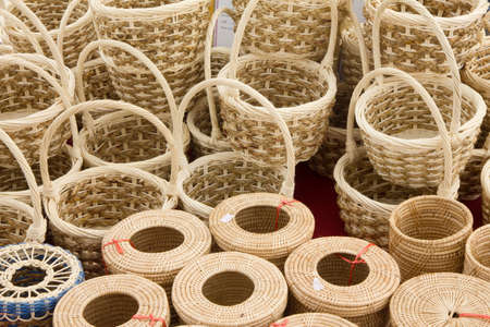 Wicker Baskets for sale at a Market