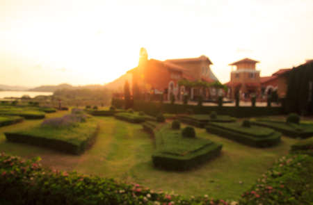 blur resort landscape abstract lighting backgroundの写真素材