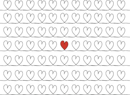 Hand drawn stylish love hearts patternの写真素材
