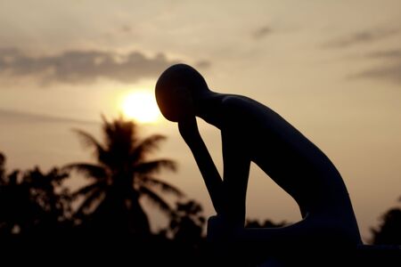 The silhouette of a statue style  conceptの写真素材