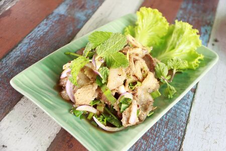 Thai cuisine spicy pork saladの写真素材
