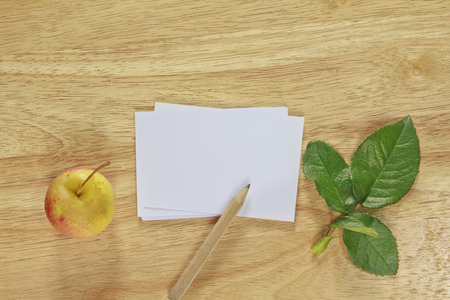 New pattern paper page and apple with pencil.の写真素材