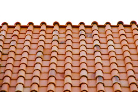 Roof tiles isolated on white background