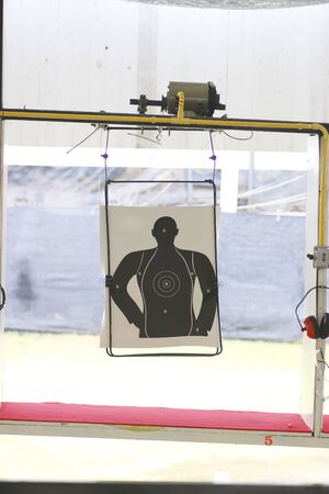 Mobile transportation of an indoor target shooting range for qualifyingの写真素材