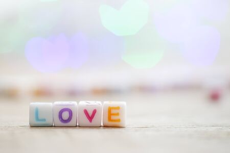 dice stacked letters i love you letters loanの写真素材