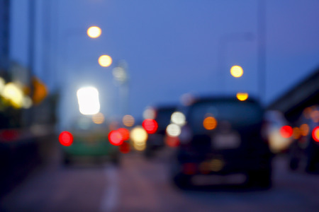 Blurry City Traffic Lights / Bokeh in the Nightの写真素材