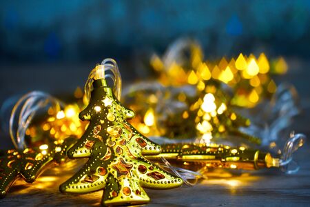 Christmas decoration on abstract backgroundの写真素材