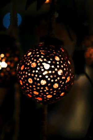 Using the vintage lamp decoratedの写真素材