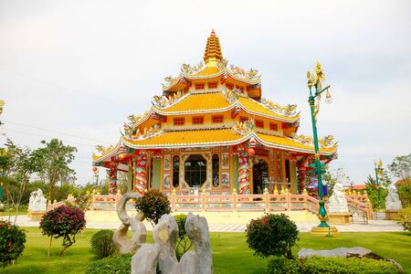Chinese temple in Thailand under the blue sky. Shrine Buildingの写真素材