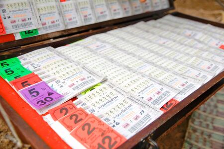 Thai goverment lottery. Thai translation: Thai goverment lottery, prize release at 16 February 2018.のeditorial素材
