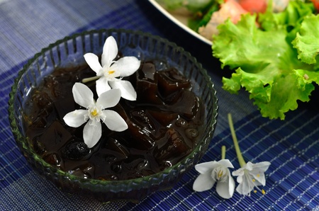 Dessert cups of Grass jellyの写真素材