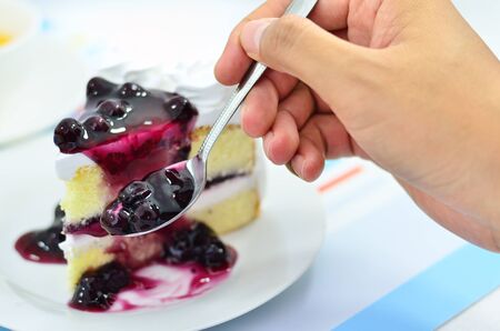 Cake set for coffee breakの写真素材