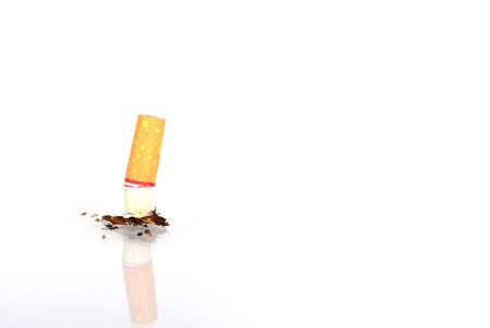 cigarette on the ground isolaed as stop smoking concept