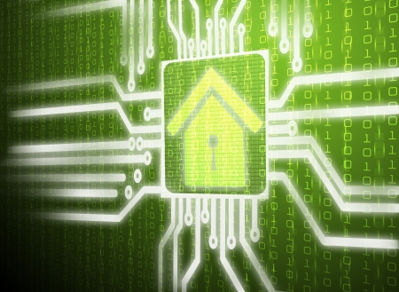 3d lcd screen matrix circuit of home symbolの写真素材