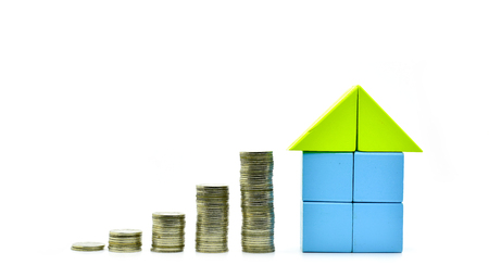 saving money house isolate on white background for designの写真素材
