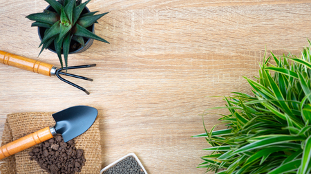 Agriculture and gardening equipment background for template and slide presentation designの写真素材