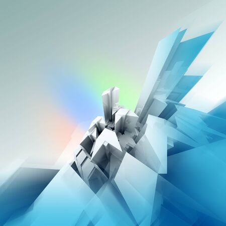 3D blue ice backgroundの写真素材
