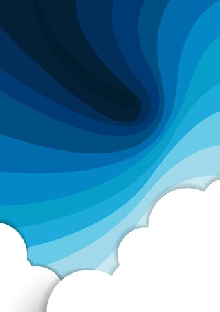 A blue sky with cloud flat design vector background illustrationのイラスト素材