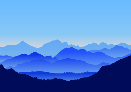 Panoramic nature landscape blue sky background design vector illustrationのイラスト素材
