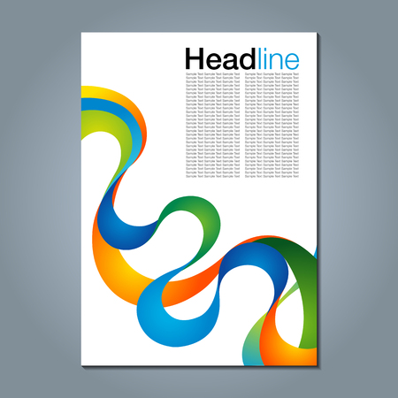 An abstract vector template design with colorful lines and waves, Sport concept banners.のイラスト素材