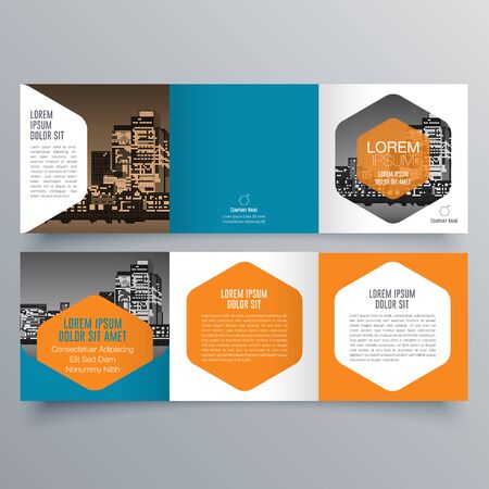 Brochure design, brochure template, creative tri-fold, trend brochureのイラスト素材