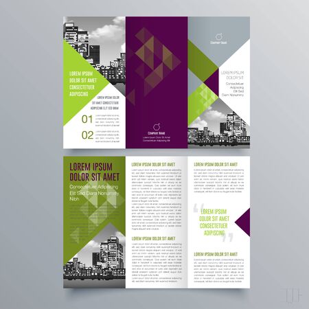 Brochure design, brochure template, creative tri-fold, trend brochureのイラスト素材