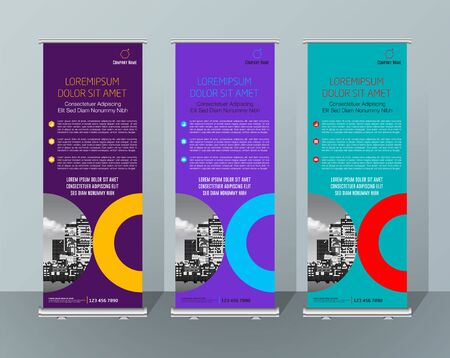 Banner Design Signboard Advertising Brochure Flyer Template Vector X-banner and Street Business Flag of Convenience, Layout Backgroundのイラスト素材