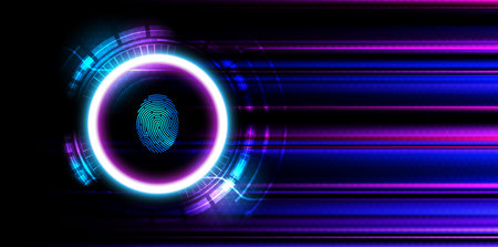 Abstract fantastic background with circle digital network ring. Energy ring. Vector design.のイラスト素材