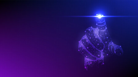 Touch the future, Interface technology, the future of user experience. Futuristic concept. Vector illustration.のイラスト素材