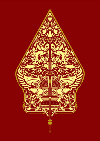 vector wayang gunungan indonesiaのイラスト素材