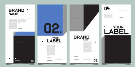 Vector brand label banner and social media post layout design templateのイラスト素材