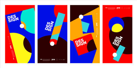 Simple minimalist colorful abstract geometric background pattern layout design template
