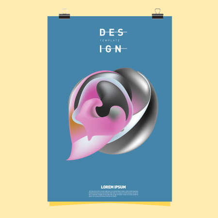 Vector simple minimalist colorful fluid illustration background for poster, cover, banner, advertisement, social media story and feedのイラスト素材