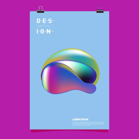 Vector simple minimalist colorful fluid illustration background for poster, cover, banner,...