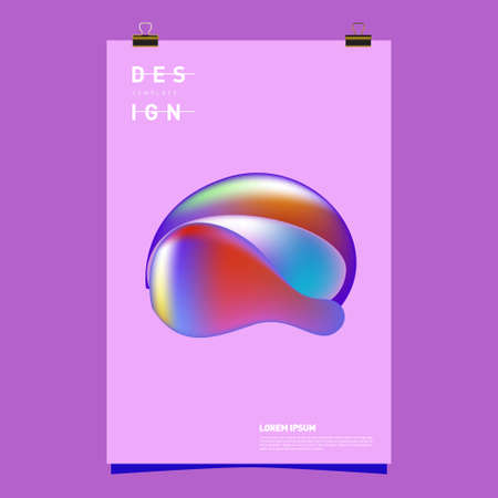 Vector simple minimalist colorful fluid illustration background for poster, cover, banner, advertisement, social media story and feedのイラスト素材