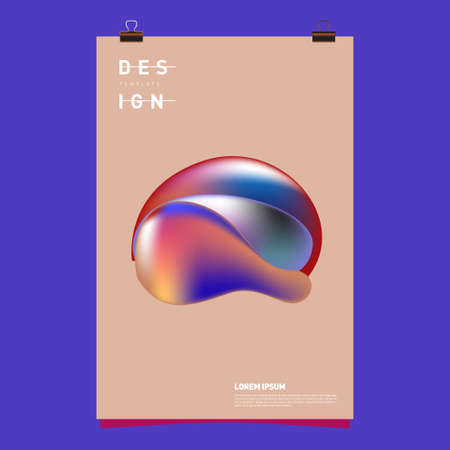 Vector simple minimalist colorful fluid illustration background for poster, cover, banner,...
