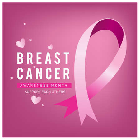 Breast cancer awareness month design campaign for social media poster, banner, feed, website, campaignのイラスト素材