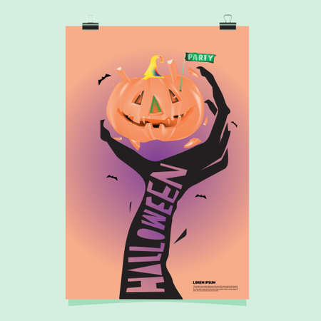 Happy Halloween Poster. Vector illustration halloween Party for social media poster, feed, print, and bannerのイラスト素材