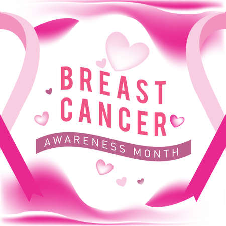 Breast cancer awareness month design campaign for social media poster, banner, feed, website, campaignのイラスト素材