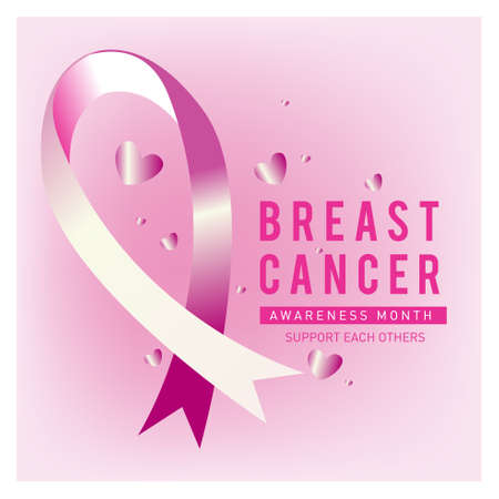 Breast cancer awareness month design campaign for social media poster, banner, feed, website, campaignのイラスト素材