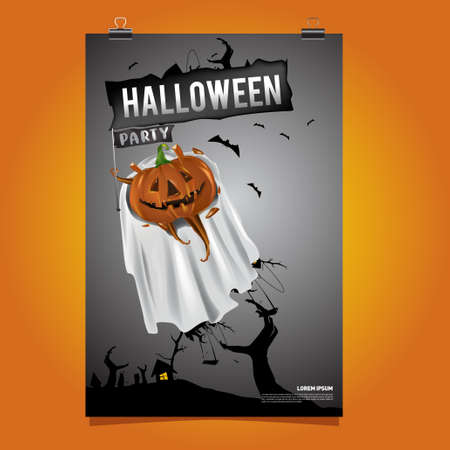 Happy Halloween Poster. Vector illustration halloween Party for social media poster, feed, print, and bannerのイラスト素材