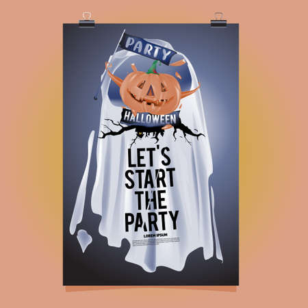 Happy Halloween Poster. Vector illustration halloween Party for social media poster, feed, print, and bannerのイラスト素材
