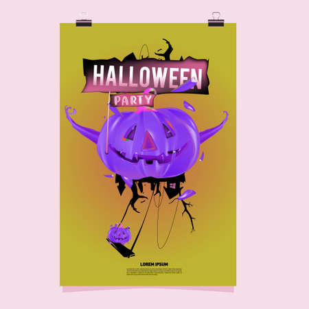 Happy Halloween Poster. Vector illustration halloween Party for social media poster, feed, print, and bannerのイラスト素材