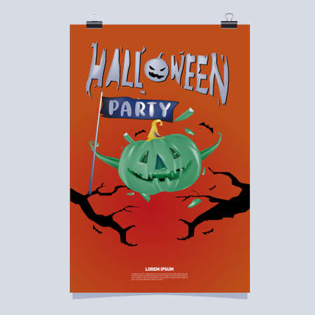 Happy Halloween Poster. Vector illustration halloween Party for social media poster, feed, print, and bannerのイラスト素材