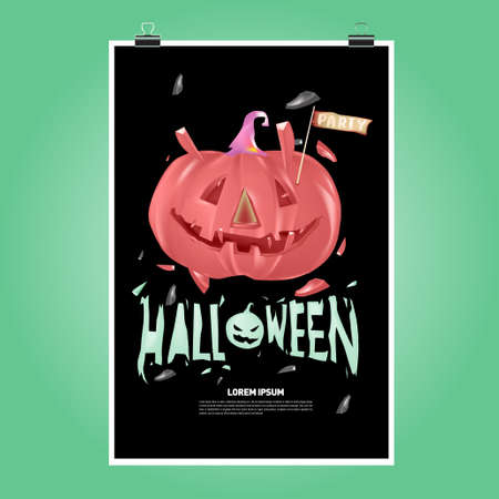 Happy Halloween Poster. Vector illustration halloween Party for social media poster, feed, print, and bannerのイラスト素材