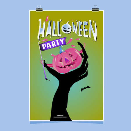 Happy Halloween Poster. Vector illustration halloween Party for social media poster, feed, print, and bannerのイラスト素材