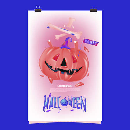 Happy Halloween Poster. Vector illustration halloween Party for social media poster, feed, print, and bannerのイラスト素材