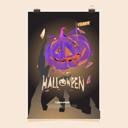 Happy Halloween Poster. Vector illustration halloween Party for social media poster, feed, print, and bannerのイラスト素材