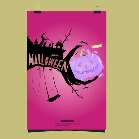 Happy Halloween Poster. Vector illustration halloween Party for social media poster, feed, print, and bannerのイラスト素材