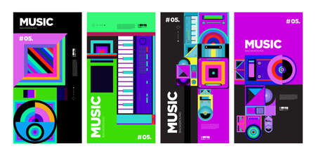 Colorful Music Festival Banner and Cover Template for Event Magazine, social media and Web Bannerのイラスト素材
